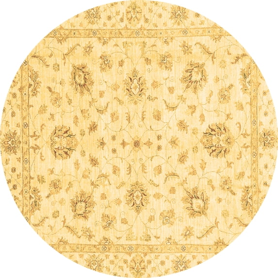 Ahgly Company Indoor Round Oriental Brown Modern Area Rugs, 6' Round