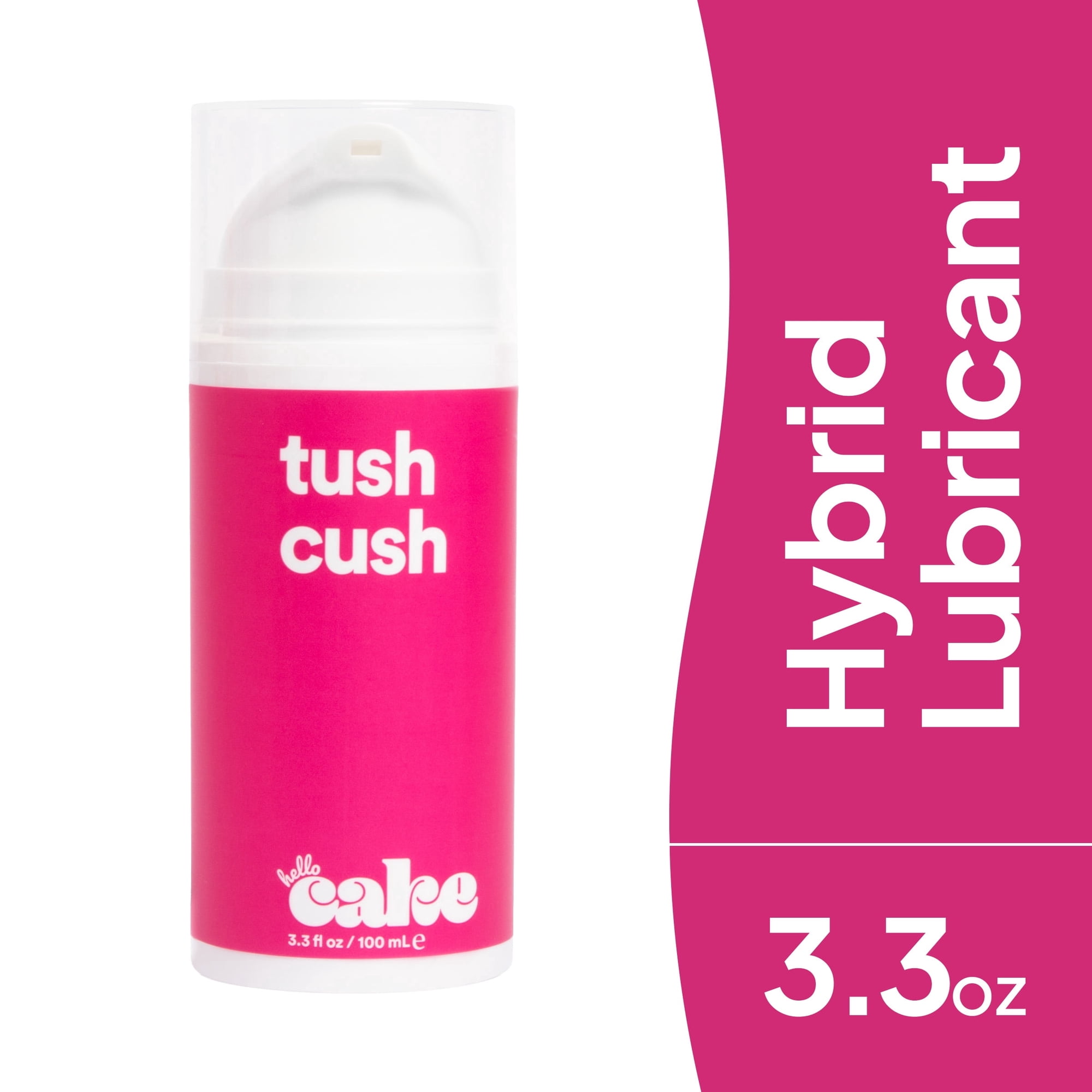Hello Cake Tush Cush Hybrid Blend Lube, Unflavored Personal Lubricant for Backside Play, 3.3 fl oz