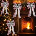 thumbnail image 7 of sruoe Christmas Tree Bow Decoration, Christmas Tree Topper, Velvet Bows for Christmas Tree, Gift Packag Bow Ribbon, Lightweight Hanging Christmas Bows for Home Front Door Party Decor, Multicolor, 7 of 7