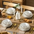 thumbnail image 3 of vancasso 16 pcs Dinnerware Sets, Plates and Bowls Set for 4, Stoneware Dinner Set, White, 3 of 10