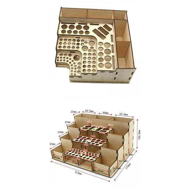 Pack of 2 Wooden Modular Organizer Hobby