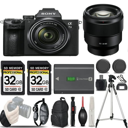 Sony a7 III Mirrorless Camera with 28-70mm Lens +85mm f/1.8 Lens -LOADED KIT (International Version)