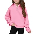 thumbnail image 2 of Boys Hoodies Long Sleeve Pullover Basic Solid Hooded Sweatshirts for Boys Girls Fleece Half Zip up Fall Pullover Sweatshirt, 2 of 9