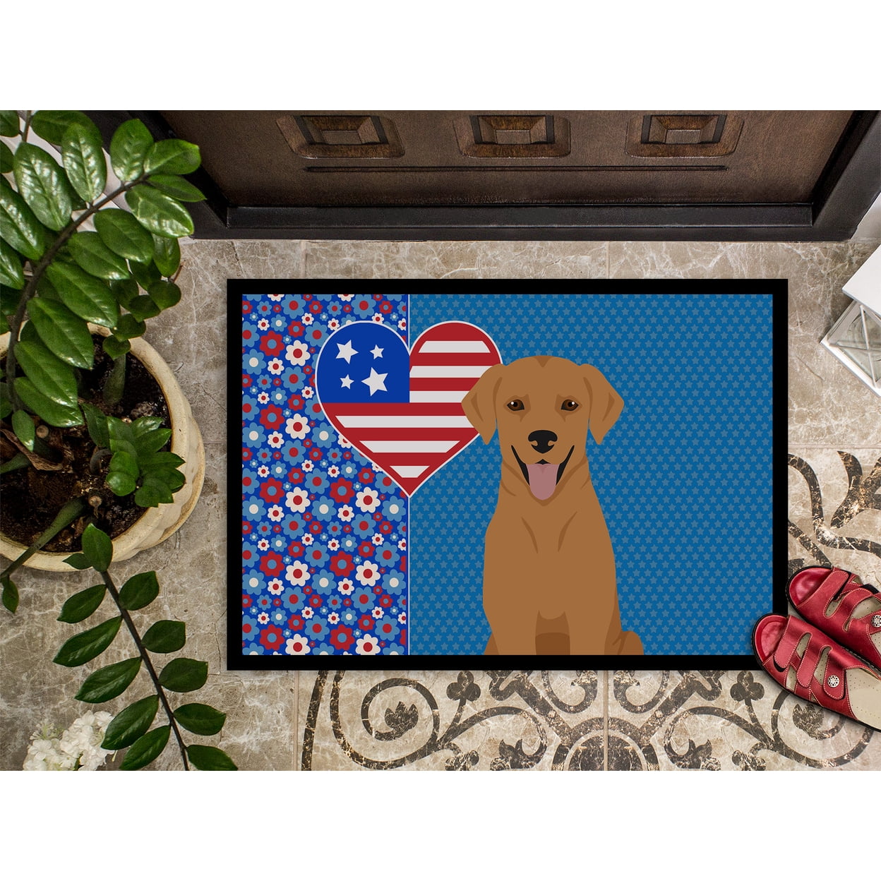 Red Fox Labrador Retriever Indoor or Outdoor Mat 24x36 36 in x 24 in