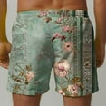 thumbnail image 5 of Summer Savings! Stamzod Swim Trunks Men Fashion Vintage Floral Print Drawstring Waist Beach Mens Bathing Suit Quick Dry Plus Size Mens Swim Shorts On Clearance, 5 of 6