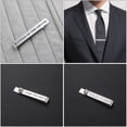 thumbnail image 2 of Miangastore Tie Clip Silver 1Pcs Rectangular Shape Engraved Text 4.72X3.54In, 2 of 9