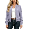 thumbnail image 5 of Brqkzdu Waffle Bomber Jacket for Women Full Zip Long Sleeve Casual Jackets Fall Loose Fitting Lightweight Jacket with Pockets Purple, 5 of 6
