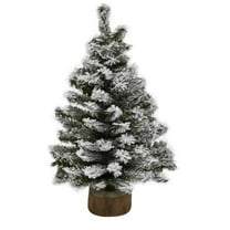 Kurt S. Adler 12-Inch Flocked Miniature Canadian Pine Christmas Tree, Multi
