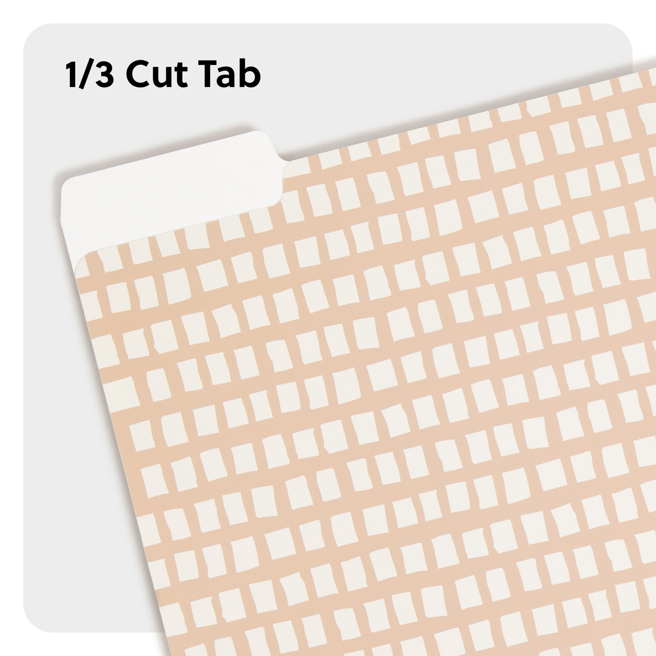 U Brands Fashion File Folders, Set of 9, Off Beat Geo, 1/3-Cut Tabs, Letter Size