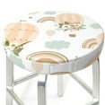 thumbnail image 3 of Balery Air Balloon And Flower Velvet Round Bar Chair Cushion Cover Adjustable, Protects From Scratches And Stains, Soft & Washable Ideal For Wooden And Metal Stools - 14 Inch, 3 of 7