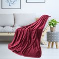 thumbnail image 2 of Manta Cama PiccoCasa Manta para Sofá de Franela Lana Reversible 130x150cm Borgoña, 2 of 8