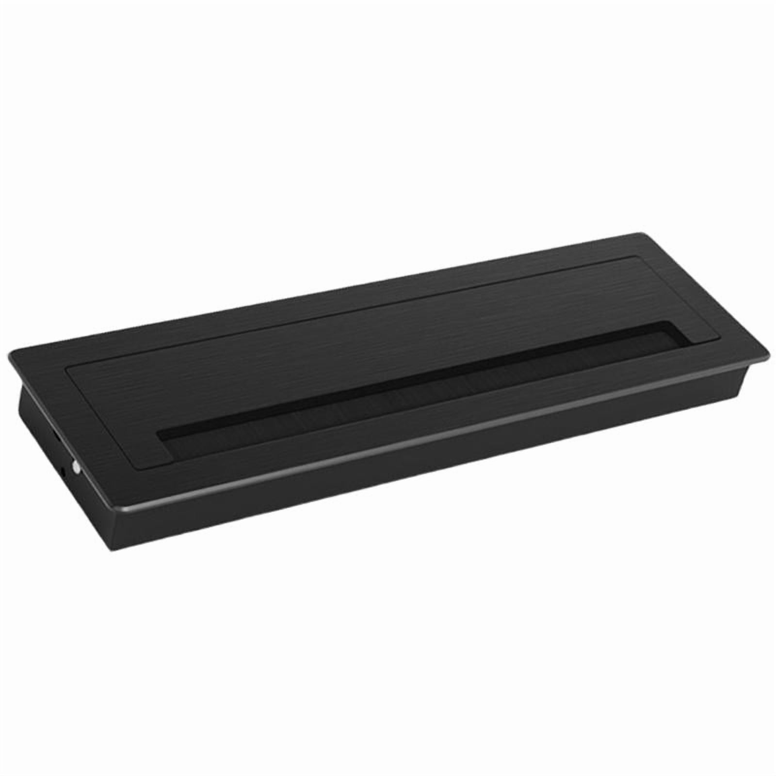 Aluminum Desk Cable Management Grommets with Brush Homes Office Cord Organizer Inserts Rectangle Cable Hole Covers