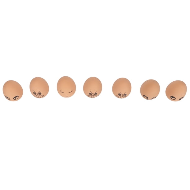 Huevos Artificiales, Huevos Falsos Elásticos, 7 Piezas, Patrón De Expresión Decorativo Para Manualidades DIY Para Cocina