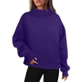 thumbnail image 3 of Uootdi Women Fall Clothes Womens Oversized Turtleneck Long Sleeve Solid Color Sweatshirts Pullover Hoodies Tops Trendy, 3 of 10