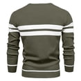 thumbnail image 4 of Men's Crew Neck Knit Sweater Long Sleeve Striped Pullover Casual Polyester Top, 4 of 5