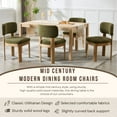 thumbnail image 3 of Mid Century Modern Dining Chairs Set of 4, Brown Upholstered Farmhouse Kitchen Chairs with Wood Legs and Padded Back, Armless Accent Chairs for Dining Room, Living Room, Green, 3 of 8