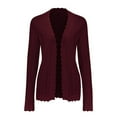 thumbnail image 4 of Elegant Knit Cardigan Featuring Delicate Leaf Edge Detail Versatile Solid Color Casual Sweater for Daily Outfits and Comfortable Layering, 4 of 9