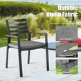 thumbnail image 6 of Ulax Furniture Outdoor Stackable Chairs Patio Stackable Aluminum Dining Armchair With Teak Arm And Olefin Cushions, Set of 2, 6 of 8