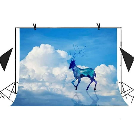 Greendecor Polyester Fabric 7x5ft Aesthetic Backdrop Blue Sky