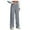 Grey, variant on Women's Casual Trousers with High Elastic Waist Straight Wide Leg Design and Functional Pockets for Comfortable All-Day Wear
