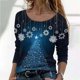 thumbnail image 2 of Camisas Navideñas Para Mujer, Camisas Informales Florales de Manga Larga, Jersey de Cuello Redondo Liso, Túnica Holgada, Tops, Blusa de Manga Larga Con Estampado de Árbol de Navidad Odeerbi  ODB121211, 2 of 5
