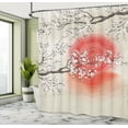 thumbnail image 4 of Ambesonne Cherry Blossom Shower Curtain, Japanese Sakura Art, 69"Wx75"L, Grey Yellow DArk Coral, 4 of 4