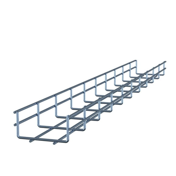 Electro Zinc Plated Wire Mesh Cable Tray, Silver Steel, 3.94 x 1.97 x 118.12 inch, 8-Pack