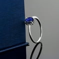 thumbnail image 3 of Gem Stone King 10K White Gold Blue Sapphire Solitaire Engagement Ring | 0.57 Cttw | Oval 7X5MM | Gemstone September Birthstone | Wedding Engagement Anniversary Promise Ring for Women (Size 7), 3 of 3