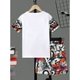 thumbnail image 4 of Mikrdoo Big Boys Summer Clothes Color Graffiti Print Casual Fashion Matching T-shirt & Elastic Full Print Shorts 2Pcs Outfits Sizes 7-15, 4 of 10