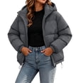thumbnail image 2 of Xdegoge Womens Puffer Jacket Zip Up Thick Insulated Quilted Padded Winter Coat with Pockets Cold Weather Warm Hooded Outerwear,Sizes M-4Xl, 2 of 7