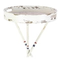 thumbnail image 5 of DecMode 16" x 28" White Metal Distressed Striped Paddle Accent Table with Navy and Red Striped Oar Legs, 1-Piece, 5 of 11