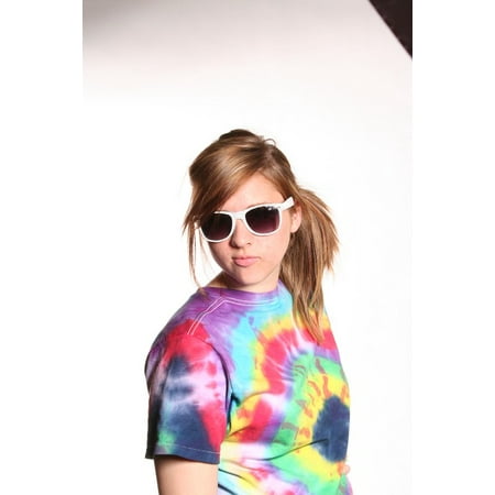 Canvas Print Shirt Female Sunglasses Young Face Color Girl Stretched Canvas 10 x 14