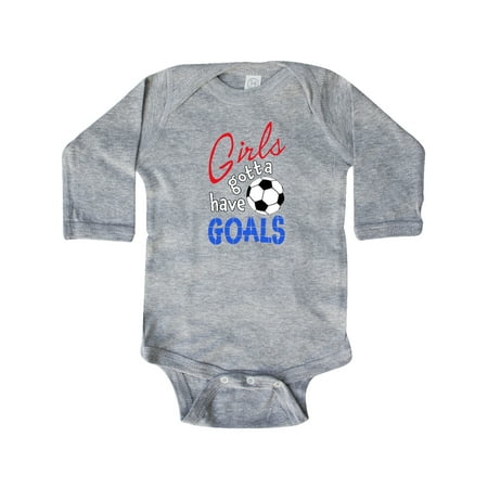 

Inktastic Girls Gotta Have Goals with Soccer Ball Gift Baby Boy or Baby Girl Long Sleeve Bodysuit