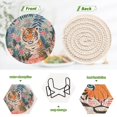 thumbnail image 4 of Tiger Flowers Leaves 6 Pcs Drink Coasters with Holder Absorbent Coasters Woven Coasters for Drinks Table Desk Protection Home Decor, 4 of 7