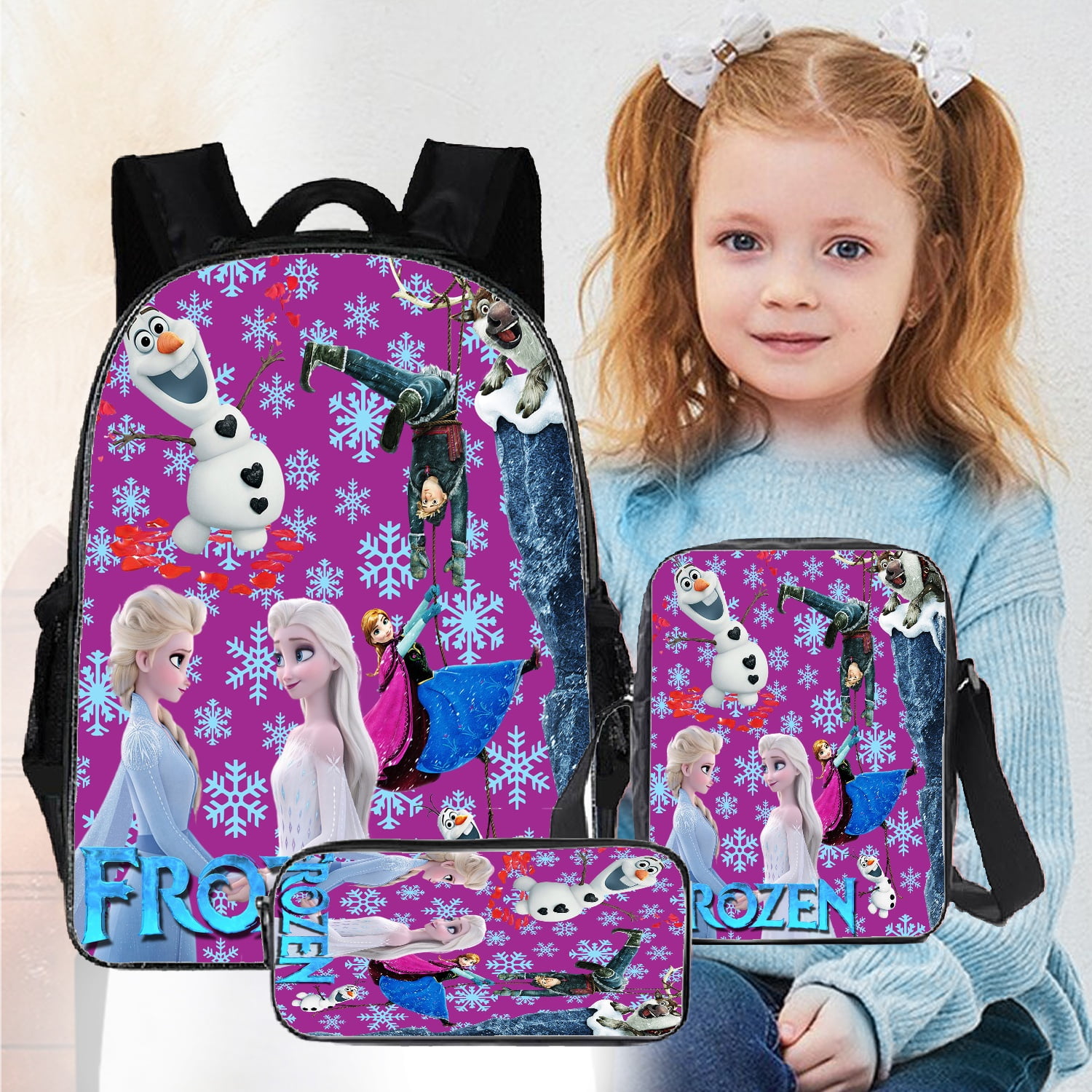 Set of 3 Frozen Elsa Olaf Backpacks,School Backpack For Girls,Backpack