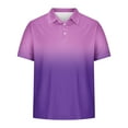 thumbnail image 5 of Zylanna Men's Button Polo Shirts Tee, Turndown Collar Gradient Color Short Sleeve Summer Casual Pullover for Men Purple Size 4XL, 5 of 5