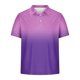 thumbnail image 2 of Camisetas de Manga Corta de los Hombres Casual Gradiente Solapa Botón Arriba Camiseta, Top Ligero para el Hogar, Uso Diario Y Cómodo, 2 of 5