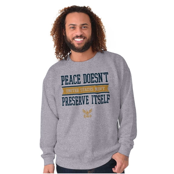 US Navy Peace Doesn’t Preserve Itself Unisex Plus Size Sweatshirt Brisco Brands 2X
