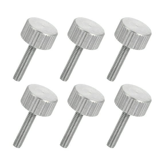 Uxcell 6 PCS M3 x 16mm Flat Knurled Head Thumb Screws,304 Stainless Steel Fully Threaded Thumbscrew Bolts Fasteners for Home Appliances Lighting and Industry
