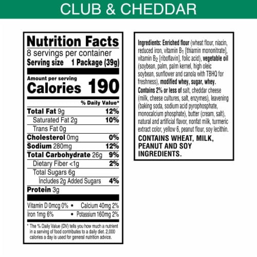 Keebler Club and Cheddar Sandwich Snack Crackers 8 ct / 1.38 oz - Pack of 2