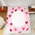 thumbnail image 5 of Homewish Cartoon Loves Pattern Twin Sheet Sets,Happy Valentine Twin Fitted Sheet,Pink Red Flat Sheet For Girls Teens,Luxury Bedroom Decor,3pcs, 5 of 7