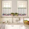 thumbnail image 2 of Kitchen Curtain Valance, Independence Day Poppies Flower Leaves Vintage Floral Print Summer Spring Plant Short Rod Pocket Window Curtain Tiers for Bedroom, Bathroom, 2 Panel, 27.5" W x24 L, 2 of 5