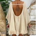 thumbnail image 3 of MSJUHEG Womens Tops Plus Size Tops For Women Women Plus Size Loose Three Quarter Sleeve Polka Dot O-Neck Pullover Tops Shirt Workout Tops For Women Khaki L, 3 of 9