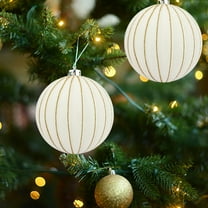 Meitianfacai 2PCS Oversized Flock Balls 5.91 inch Christmas Tree Ornaments Large Hanging Decor for Holiday Display