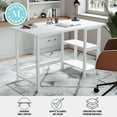 thumbnail image 5 of Martha Stewart Beckett Home Office Trestle Desk with Shelves in White Wood Grain, 5 of 14