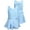 Blue, variant on 3-10Y Kid Girls Sparkly Dance Leotard with Skirt Hi-Low Shiny Ballet Dance Dresses Gymnastics Suit