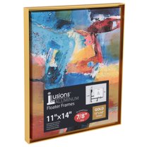Creative Mark Illusions Aluminum Floater Frames 7/8" 2 Pack, 16x20" Gold - No Glass or Backing - Canvas Floater Frames with Sleek Metal Exterior, Flat Molding & Assembly Hardware