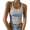 thumbnail image 1 of HSHDLDF Women's Sleeveless Tank Top Form Fitting Scoop Neck Ribbed Knit Basic Cami Shirts, 1 of 7
