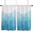 thumbnail image 5 of Geometric Mosaic Triangle Blue Curtain Home Decoration Living Room Short Curtains Window Treatments For Kitchen Bedroom, 5 of 6