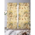 thumbnail image 3 of Easter Rabbits Sheer Curtains 84 Inch Length 2 Panels Set Window Treatments, Spring Yellow Flowers Country Plants Yellow Rod Pocket Semi Curtains for Living Room/Bedroom/Kitchen Décor, 104"W x 84"L, 3 of 7